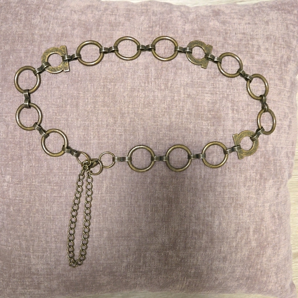 Brass Wide Circle chain belt